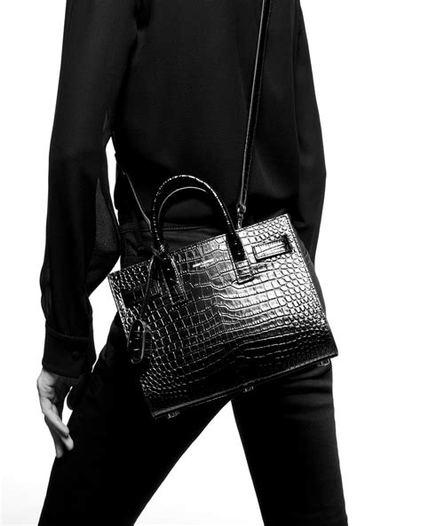 ysl crocodile tote|SAINT LAURENT Sac De Jour nano croc.